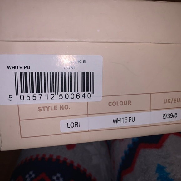 LORI WHITE STRAPPY LACE UP SQUARE TOE FLARED BLOCK HEELS - Picture 6 of 6